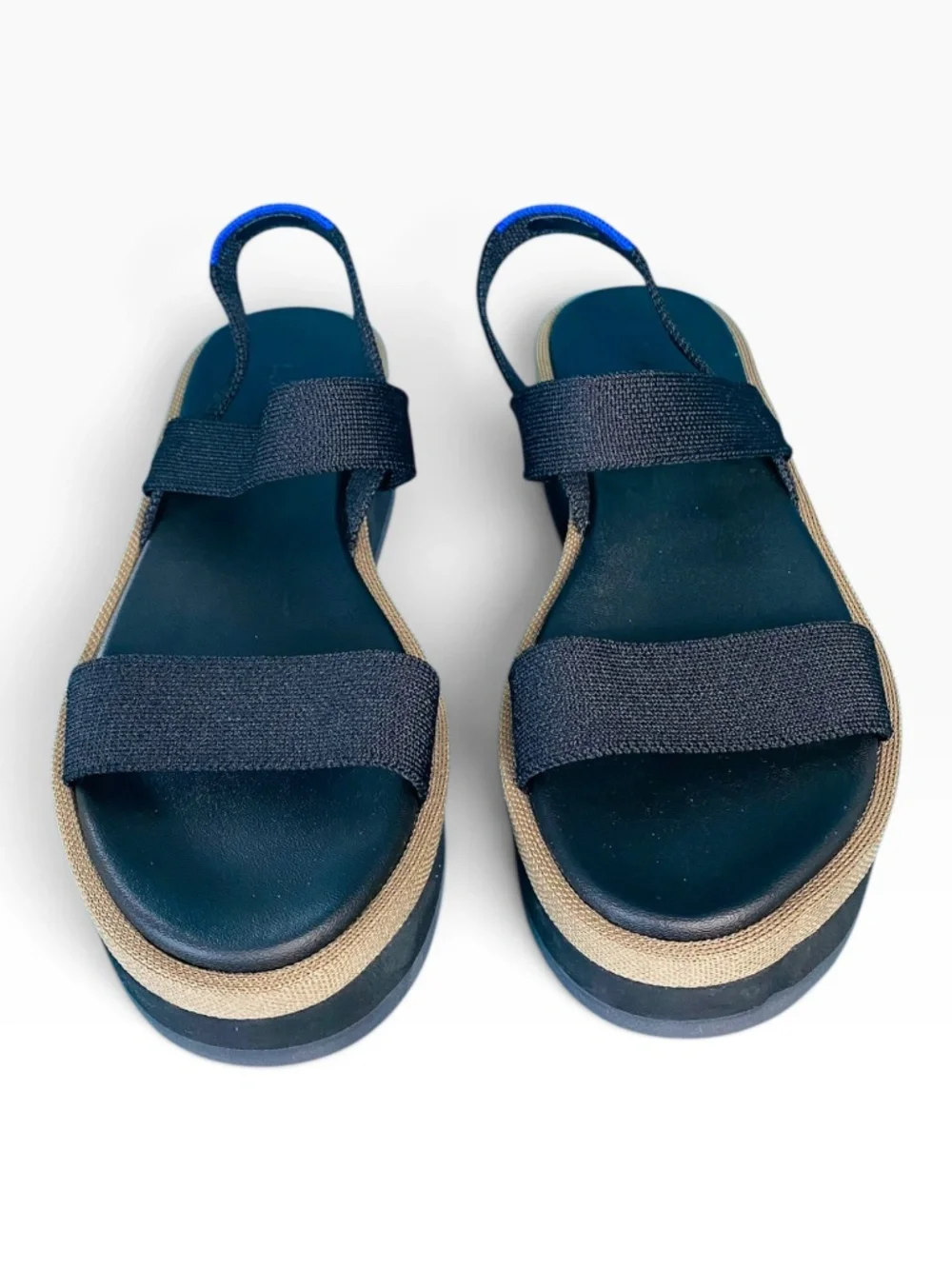 Rothy's the Lightweight Wedge Sandals Pepper Black Platform Size 7.5